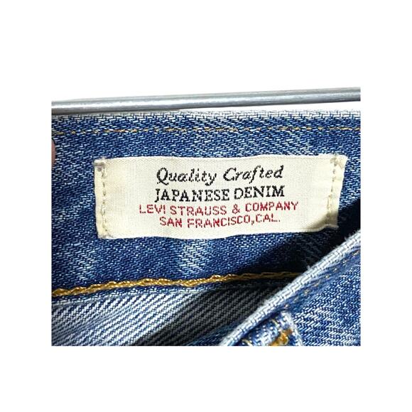 Levis 501 Japanese Denim Raw Hem Jeans Womens 32x27 Boyfriend Distressed Grunge - Picture 6 of 14